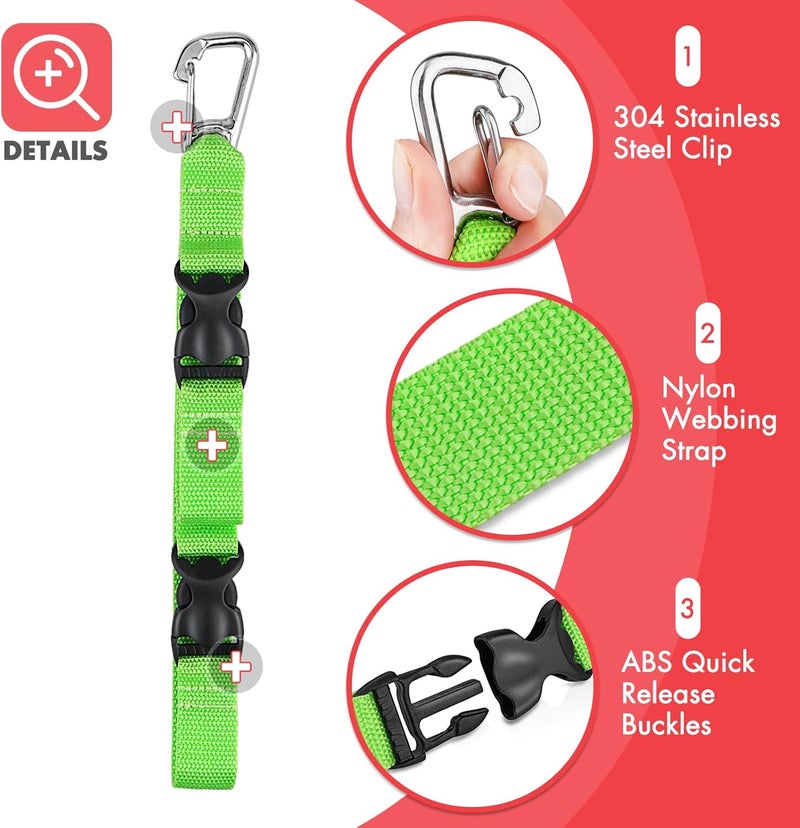 Owekfifv Scuba Fin & Mask Holder, Diving BC Fins Keeper and Mask Clip with Two Quick-release Loop Lanyard Webbing Strap - Image 5